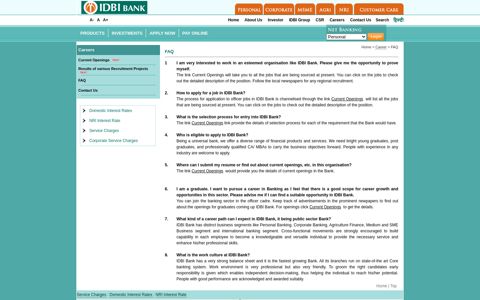 Career | IDBI Bank Career | FAQ