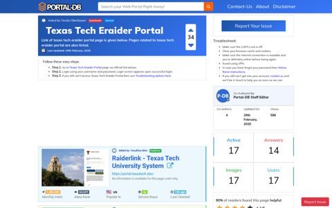 Texas Tech Eraider Portal