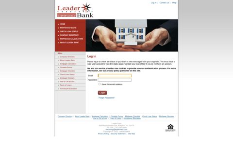 Login - Leader Bank
