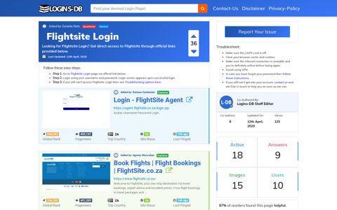 Flightsite Login - Logins-DB