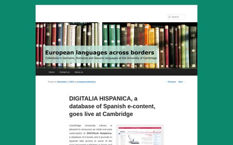 DIGITALIA HISPANICA, a database of Spanish e-content ...
