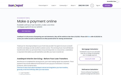 Pay My Bill - Loan Servicing | loanDepot