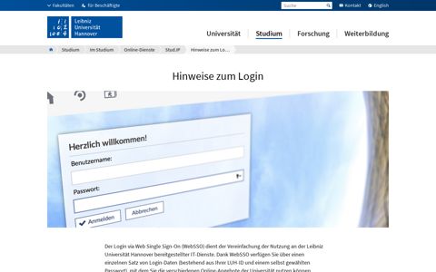Hinweise zum Login – Leibniz Universität Hannover