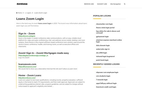Loans Zoom Login ❤️ One Click Access - iLoveLogin
