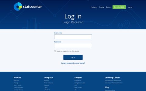 Login Required | Statcounter - StatCounter API