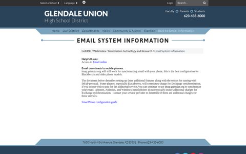 Email System Information - GUHSD