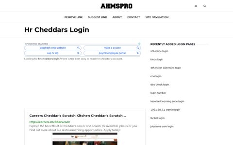 Hr Cheddars Login - AhmsPro.com