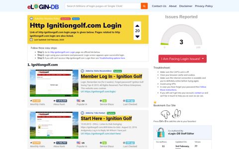 Here - Ignition Golf - A database full of login pages from all ...
