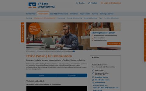 Online-Banking Firmenkunden - VR Bank Westküste eG