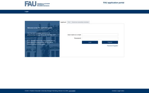 FAU application portal