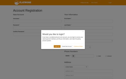 Account Registration | Flatirons Community Church