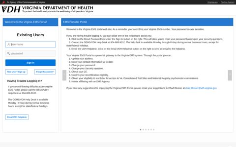 the Virginia EMS Portal! - Virginia.gov