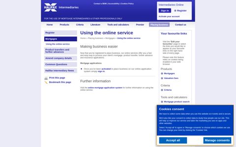 Using the online service | Mortgages - Halifax Intermediaries