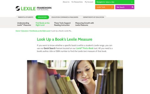 Look Up a Book's Lexile Measure - Lexile