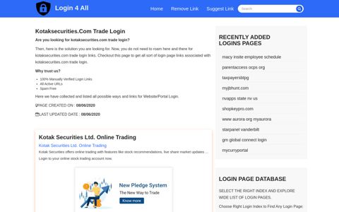 kotaksecurities.com trade login - Official Login Page [100 ...