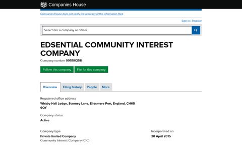 EDSENTIAL COMMUNITY INTEREST COMPANY - Overview ...