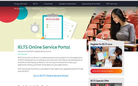IELTS Online Service Portal | IDP Hongkong