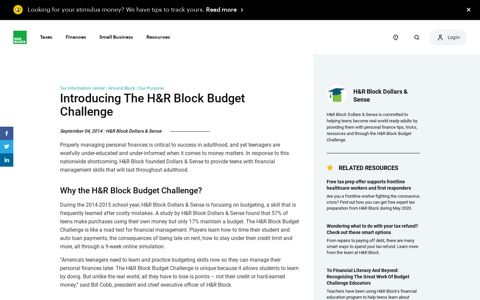 Introducing the H&R Block Budget Challenge | H&R Block