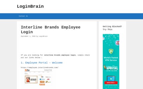 Interline Brands Employee - Employee Portal - Welcome