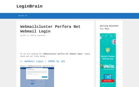 Webmailcluster Perfora Net Webmail - Webmail Login | Ionos ...