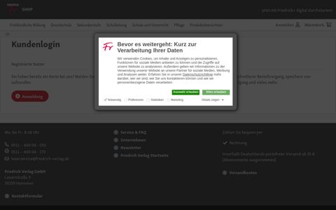 Kundenlogin | friedrich-verlag.de/shop