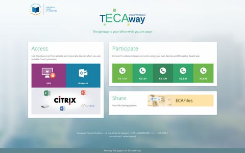 tECAway portal: ECA