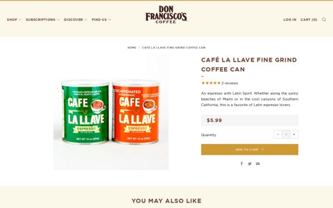 Café La Llave Fine Grind Coffee Can – Don Francisco's Coffee