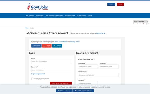 Job Seeker Sign Up and Login - GovtJobs