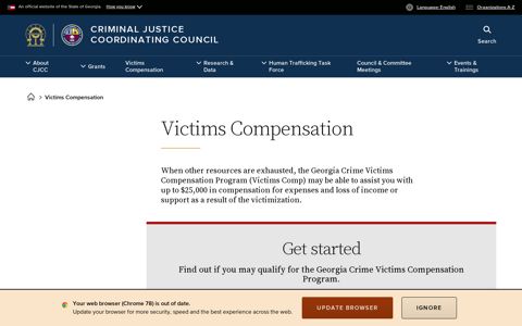 Victims Compensation | Criminal Justice Coordinating Council