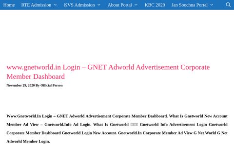 www.gnetworld.in Login - GNET Adworld Advertisement ...