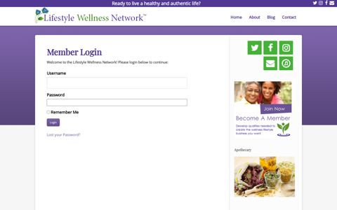 Member Login - Lifestyle Wellness Network