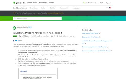 Intuit Data Protect: Your session has expired - QuickBooks
