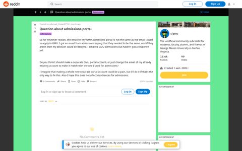 Question about admissions portal : gmu - Reddit