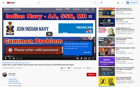 Indian Navy Login Problem Reset/Forgot Your ... - YouTube
