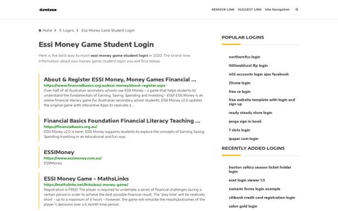 Essi Money Game Student Login ❤️ One Click Access - iLoveLogin