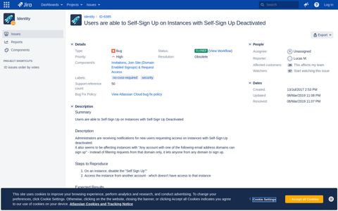 Users are able to Self-Sign Up on Instances with Self ... - Jira