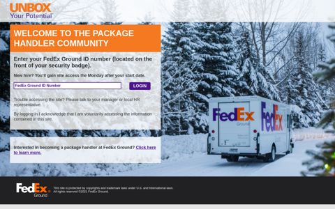 FedEx Ground Package Handler: Login