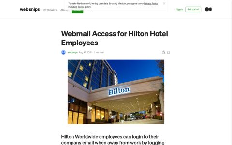 Webmail Access for Hilton Hotel Employees | by web snips ...