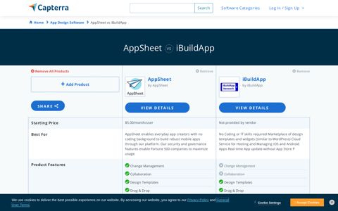AppSheet vs iBuildApp - 2020 Feature and Pricing Comparison