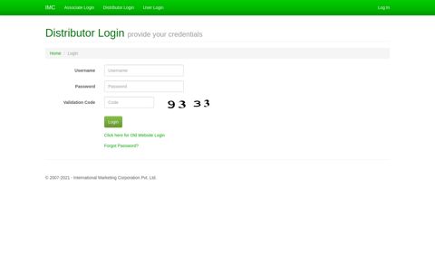 Distributor Login provide your credentials - IMC Offical Website