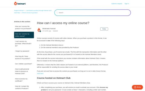 How can I access my online course? – Support Hotmart