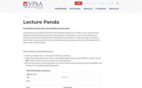Lecture Panda - Virginia Pharmacists Association