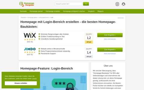 Homepage mit Login-Bereich (Passwortschutz): Infos & Tipps