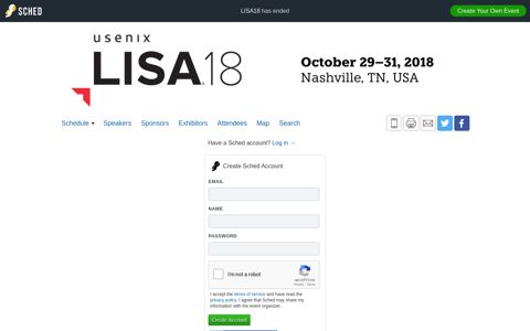 Sign Up - LISA18