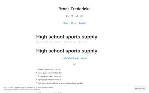 High school sports supply – Brock Fredericks