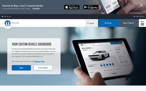 Official Mopar Site | Owner Vehicle Dashboard