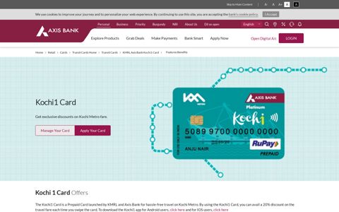 KMRL Axis Bank Kochi1 Card - Features & Benefits - Axis Bank