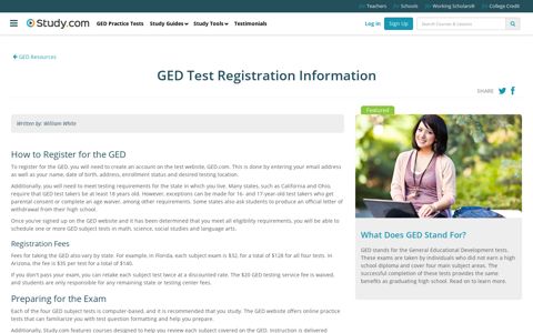 GED Test Registration Information - Study.com