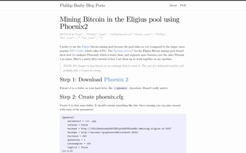 Mining Bitcoin in the Eligius pool using Phoenix2 | Philihp ...