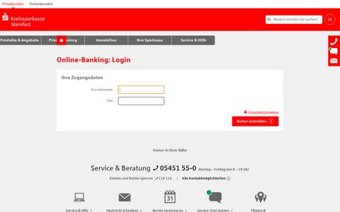 Online-Banking: Login - Kreissparkasse Steinfurt